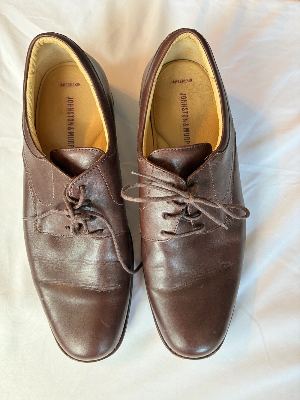 Johnston & Murphy Brown Leather Derby Lace-Up Shoes